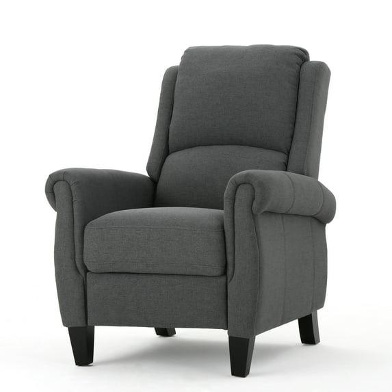 Christopher Knight Home Haddan Recliner - Charcoal : Upholstered Accent Chair, Polyester, Hardwood Frame