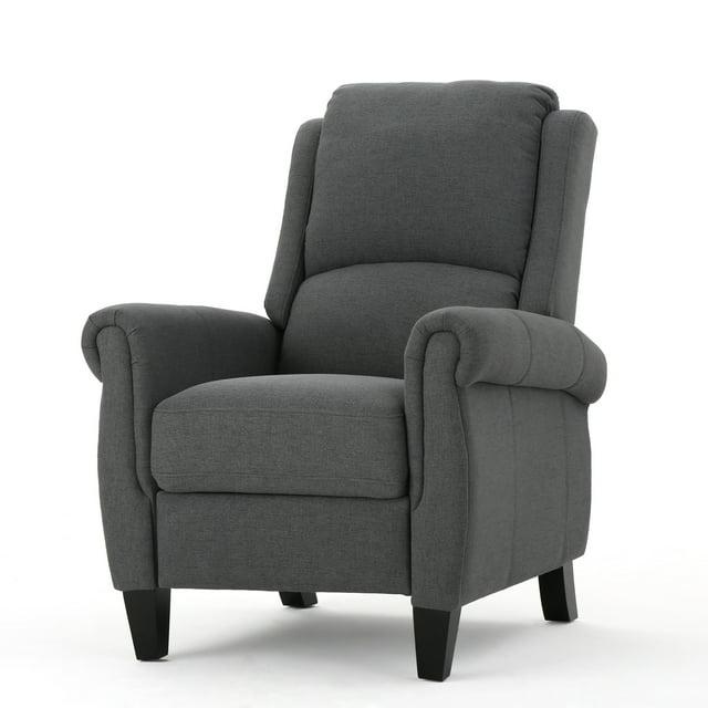 Christopher Knight Home Haddan Recliner - Charcoal : Upholstered Accent Chair, Polyester, Hardwood Frame