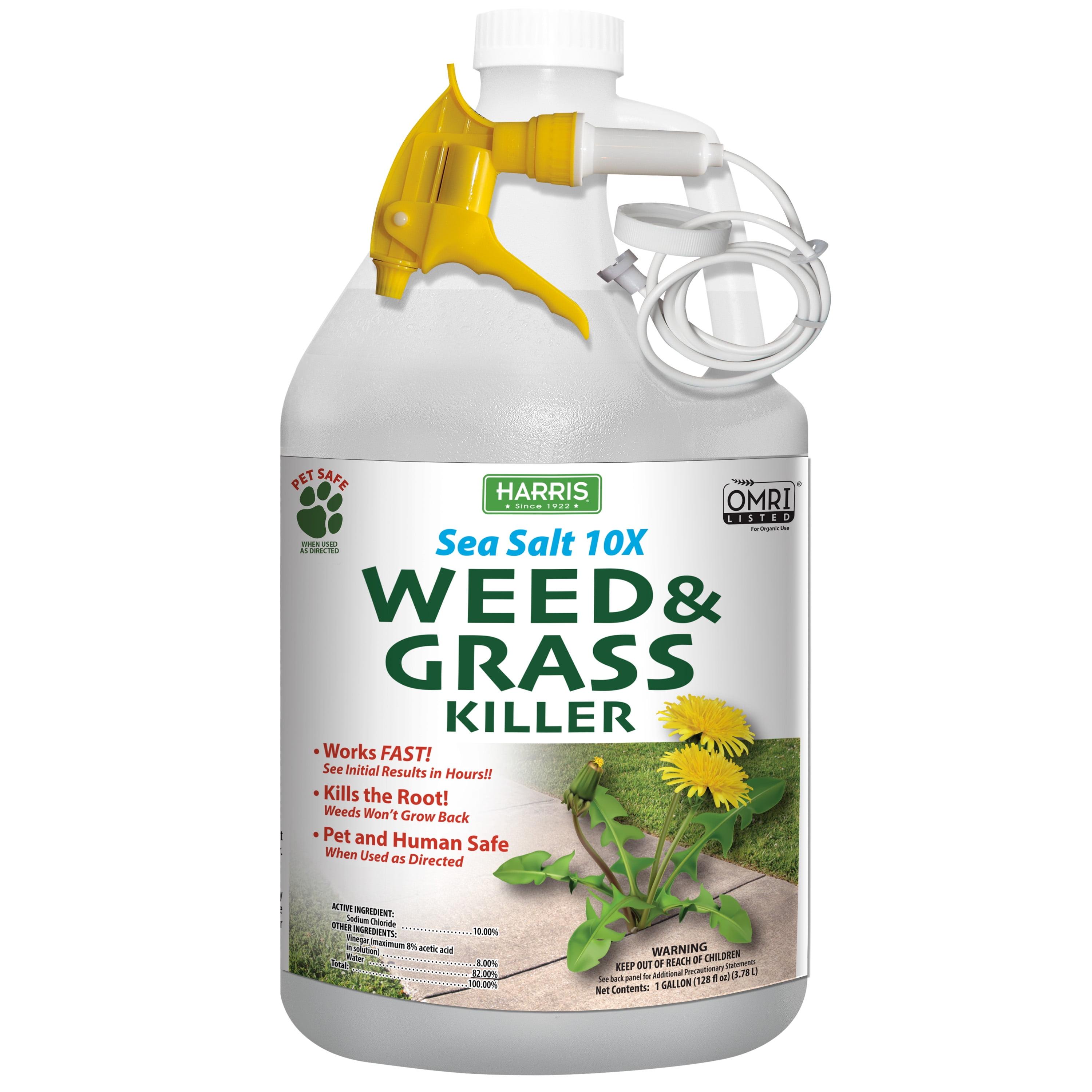 Harris Sea Salt 10X Organic Weed & Grass Killer, 1 Gallon