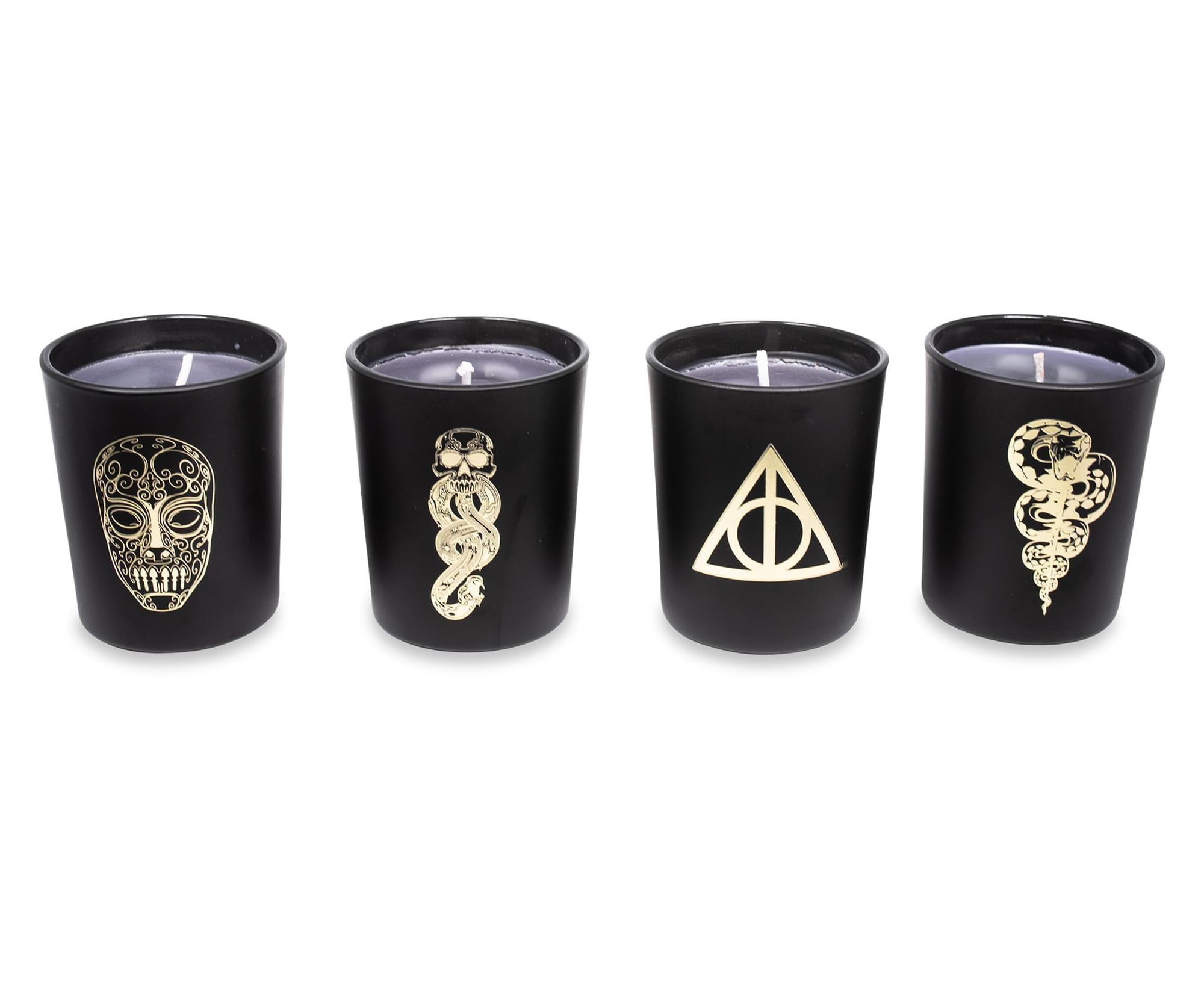 Black Soy Wax Scented Candle Set with Wizard Symbols