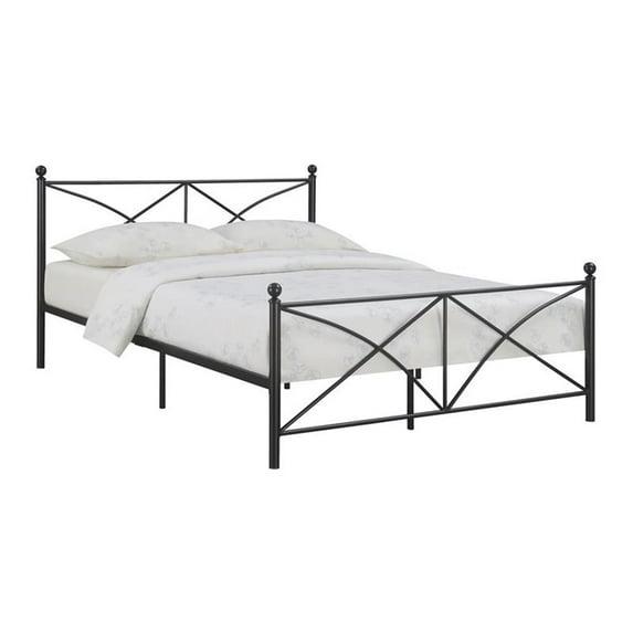 Hart Queen Metal Platform Bed, Matte Black
