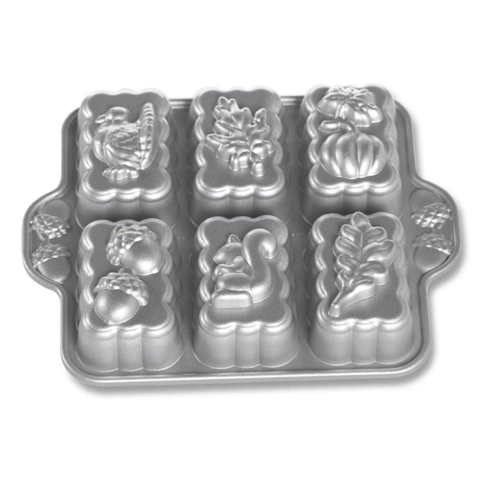 Harvest Mini Loaf Pan with Fall Designs, Non-stick Aluminum