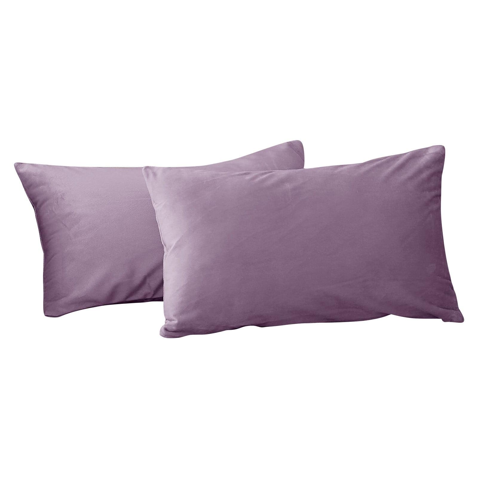 Lavender Velvet Euro Lumbar Pillow Covers Set of 2