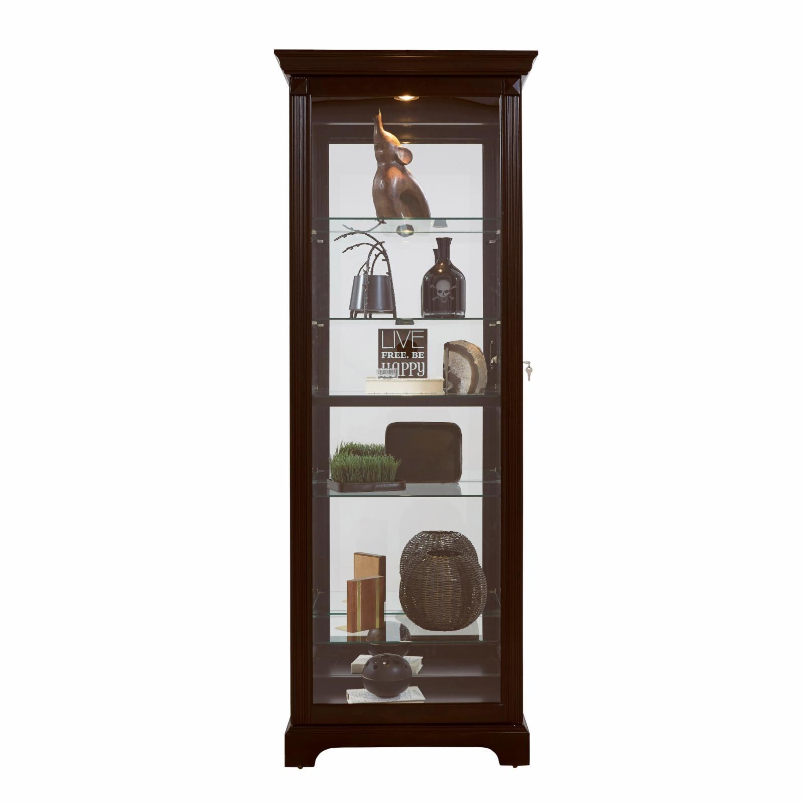 Harwood Curio Display Cabinet in Cherry Brown Finish by Pulaski Furniture