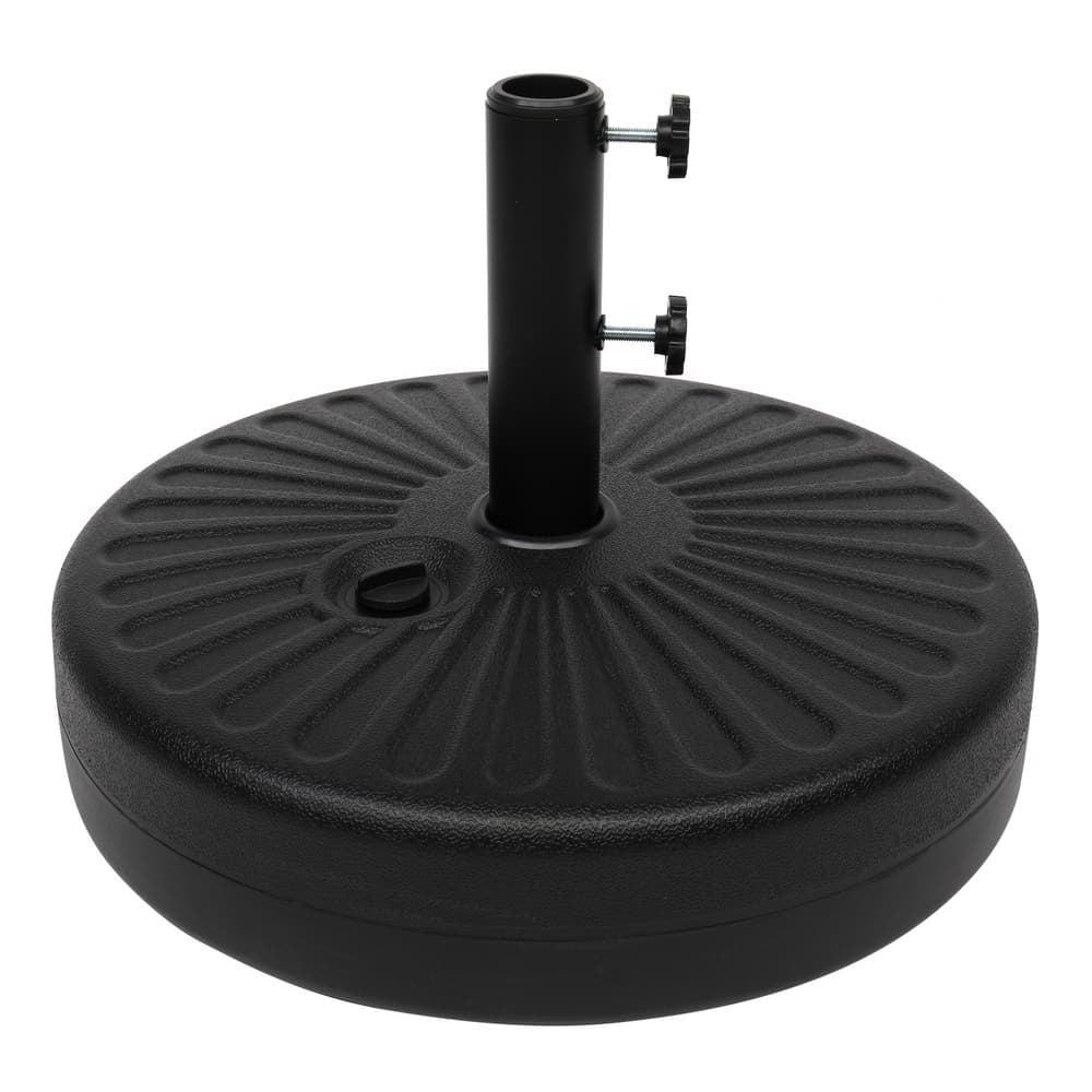 Costway 20'' Round 23L Water Filled Umbrella Base Stand Self-filled Patio Furniture Black