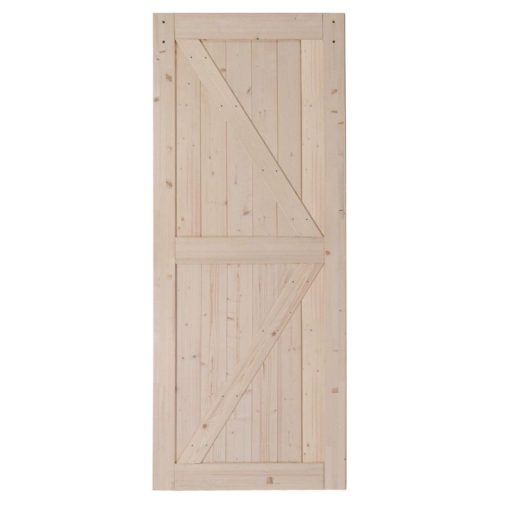 Natural Unfinished Solid Wood 36" x 84" Barn Door