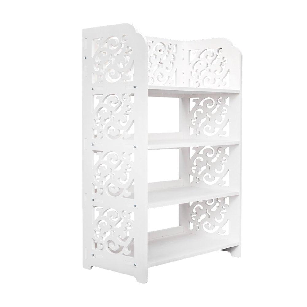 White 4-tier Shoe Rack Organizer Storage Shelf White