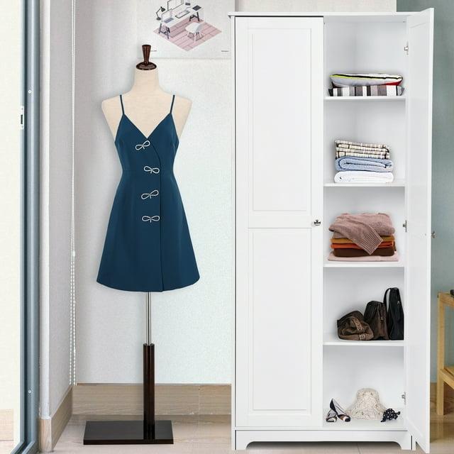 Ktaxon 2-Door Armoire with 5 shelves, Kitchen Pantry Storage Cabinet Wardrobe, 72" White