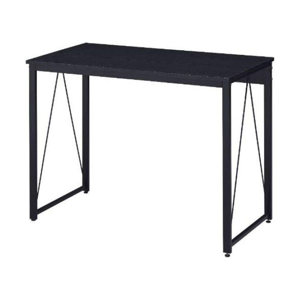 Black Wood and Metal Industrial Writing Desk, 35"