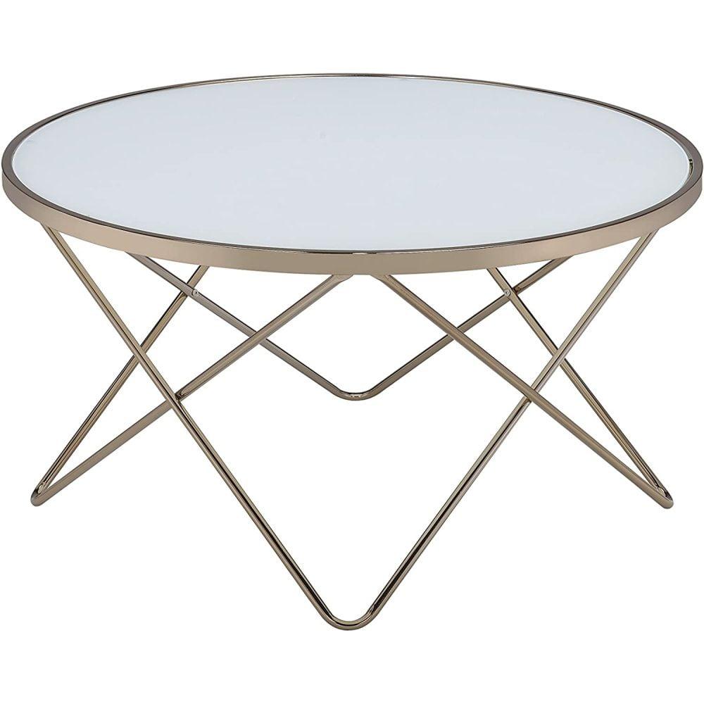 Hassch Valora Coffee Table In Champagne & Frosted Glass 81825