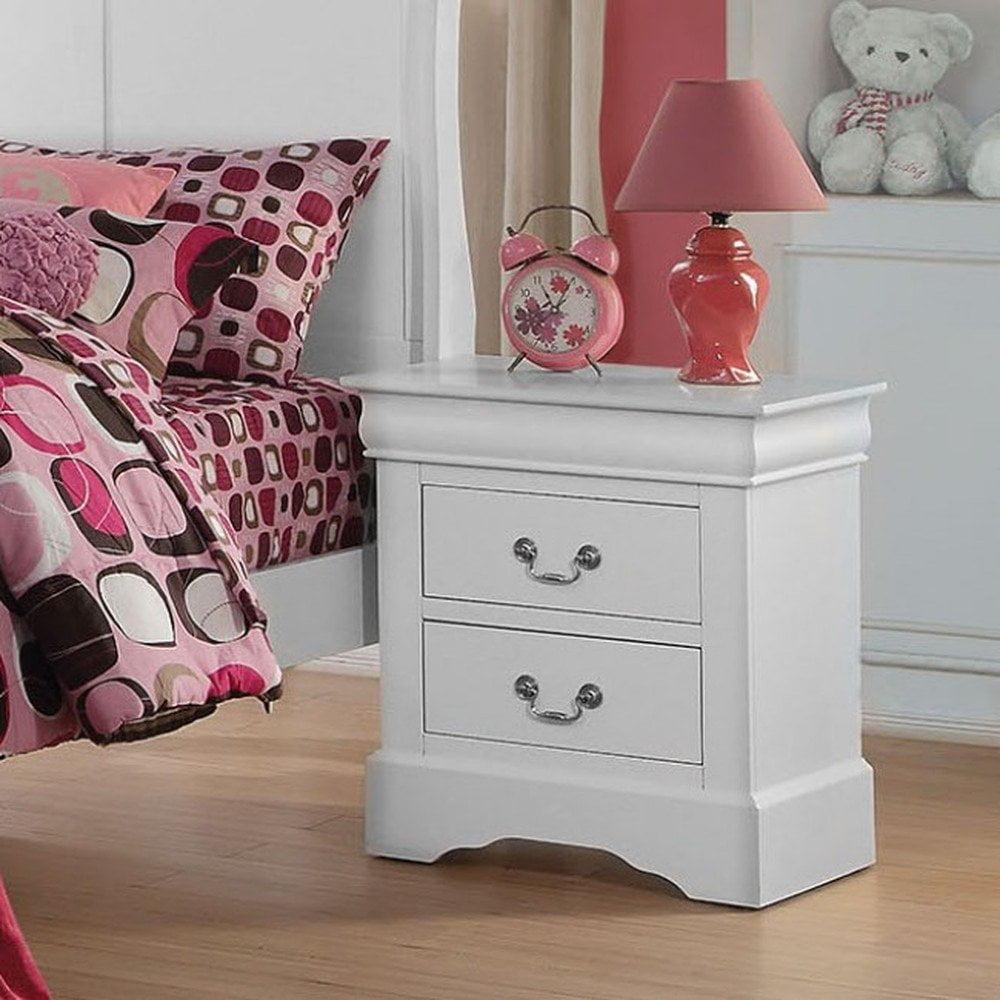 22" X 16" X 24" White Metal Nightstand