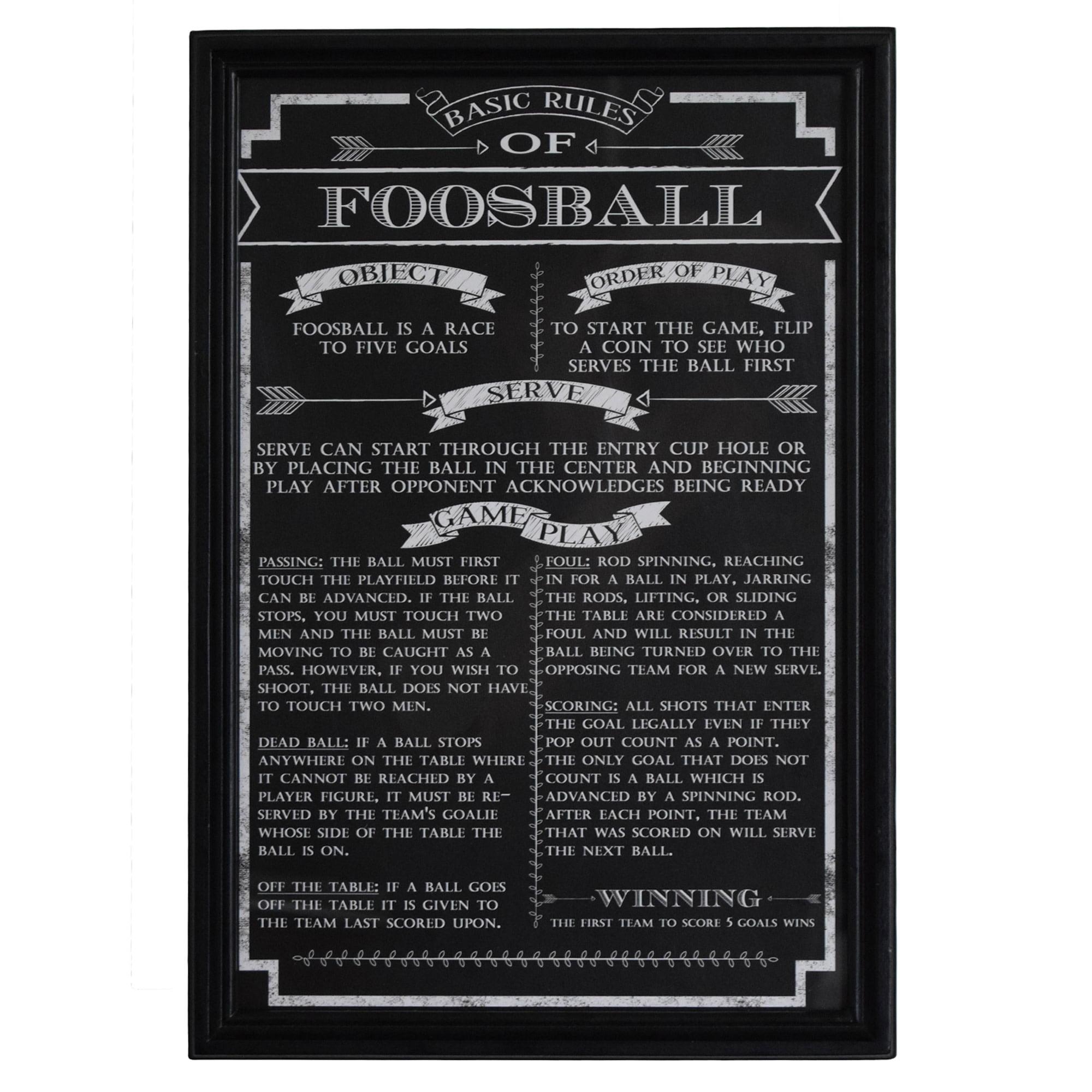 Black Framed Foosball Game Rules Wall Art