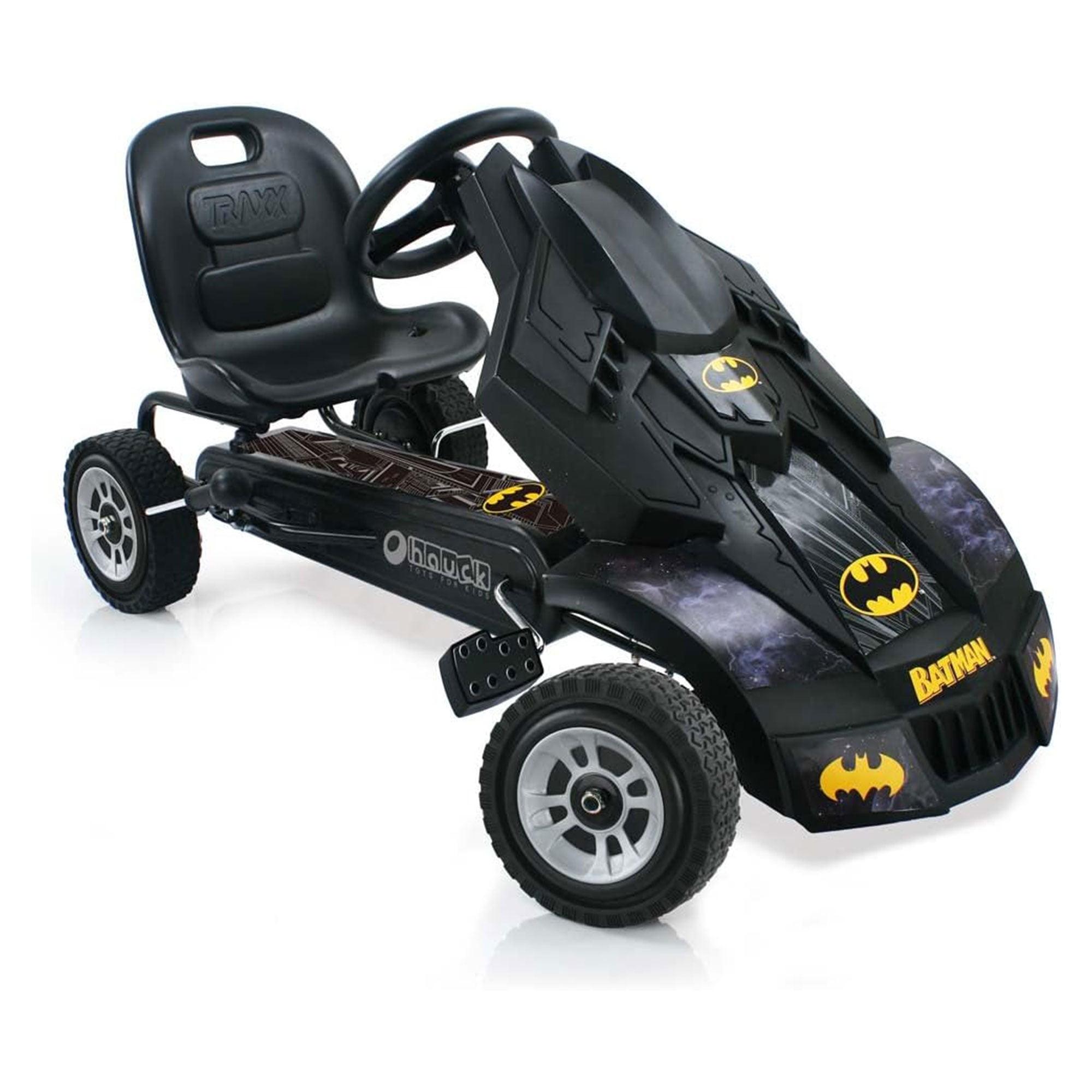 Hauck Batmobile Pedal Go Kart Superhero Ride On Batman Car Vehicle for Kids, Race Styled Pedals, Cart with Rubber Wheels, Black