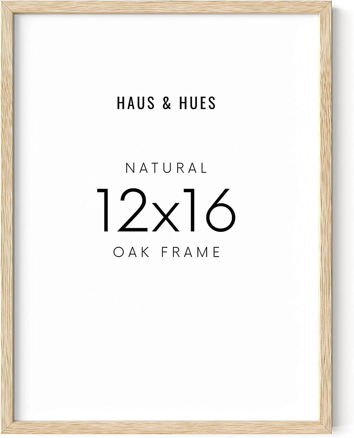 Haus and Hues 12"x16" Beige Oak Wood Frames Set of 1 - 12x16 Poster Frames Frame for Wall Art, Frame For Poster, 12 x 16 Frame Wood, Art Frames 12x16 Matted Frame, Wood Poster Frame 12 x 16