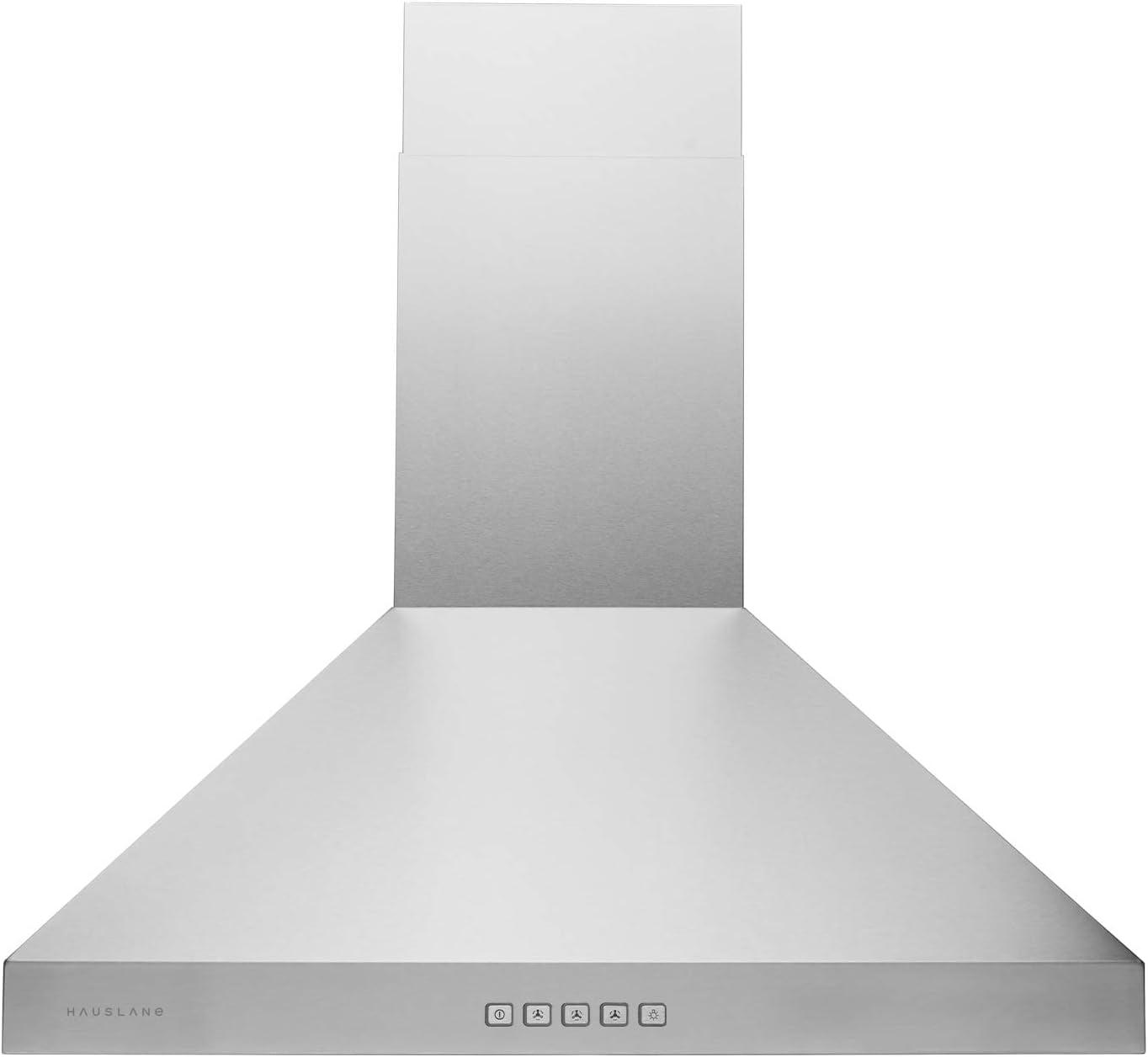 Hauslane 30" Stainless Steel Convertible Wall Range Hood with Baffle Filter