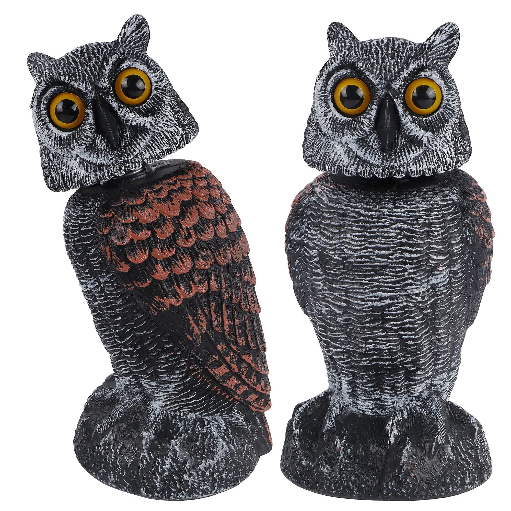 2Pack Fake Owl Decoy to Keep Birds Away Garden Decoration Bird Scare Devices for Garden Outdoor Yard