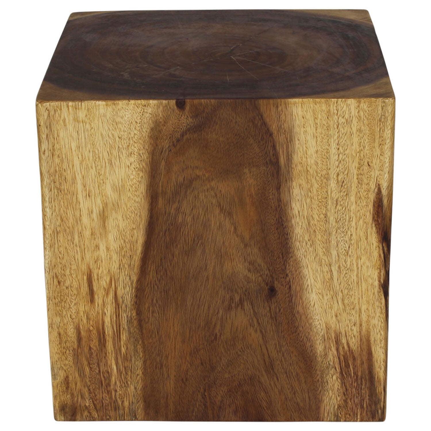 Haussmann® Wood Cube Table 18 in SQ x 18 in High Hollow inside Oak Oil