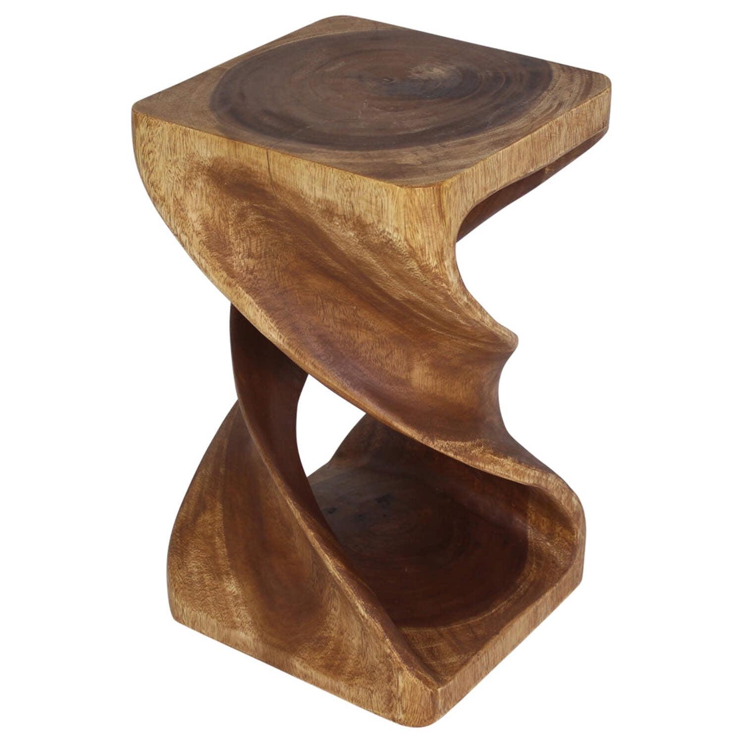 Eco-Friendly Walnut Wood Double Twist Stool/Table 12"x20"