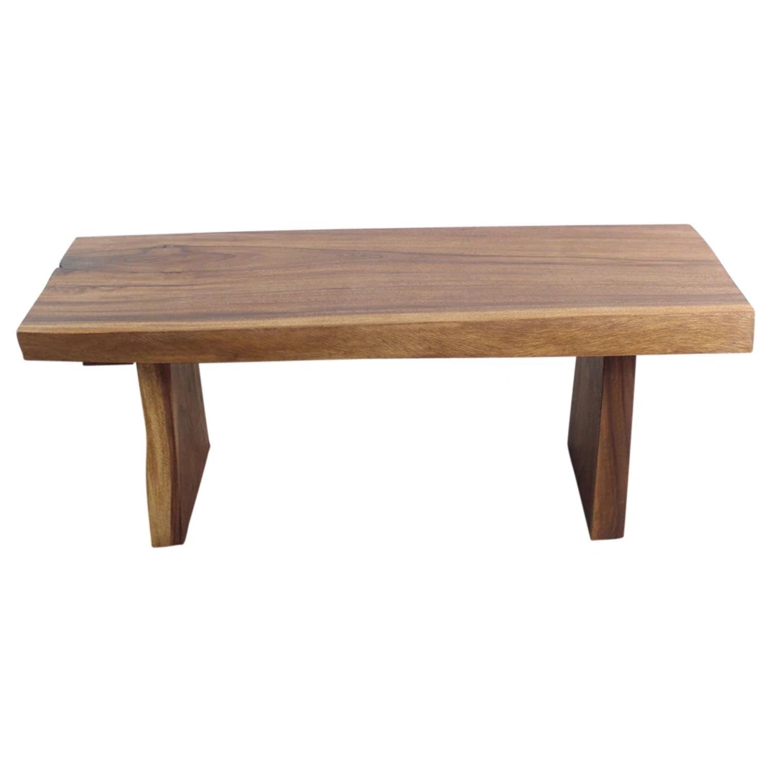 48" Natural Walnut Wood Backless Bench