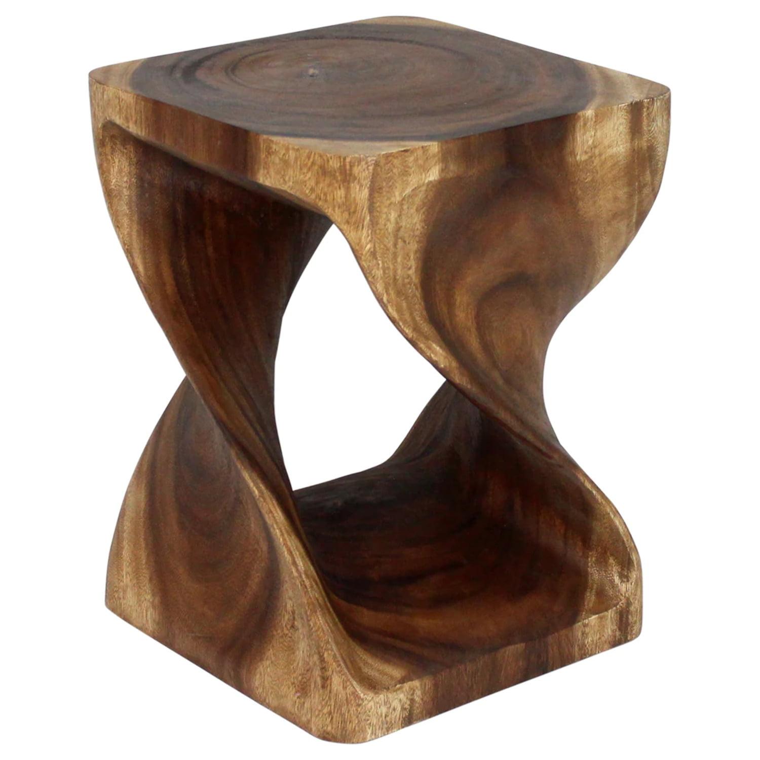 Eco-Friendly Walnut Twist Stool/Table 15"x15"x20" - Handcrafted