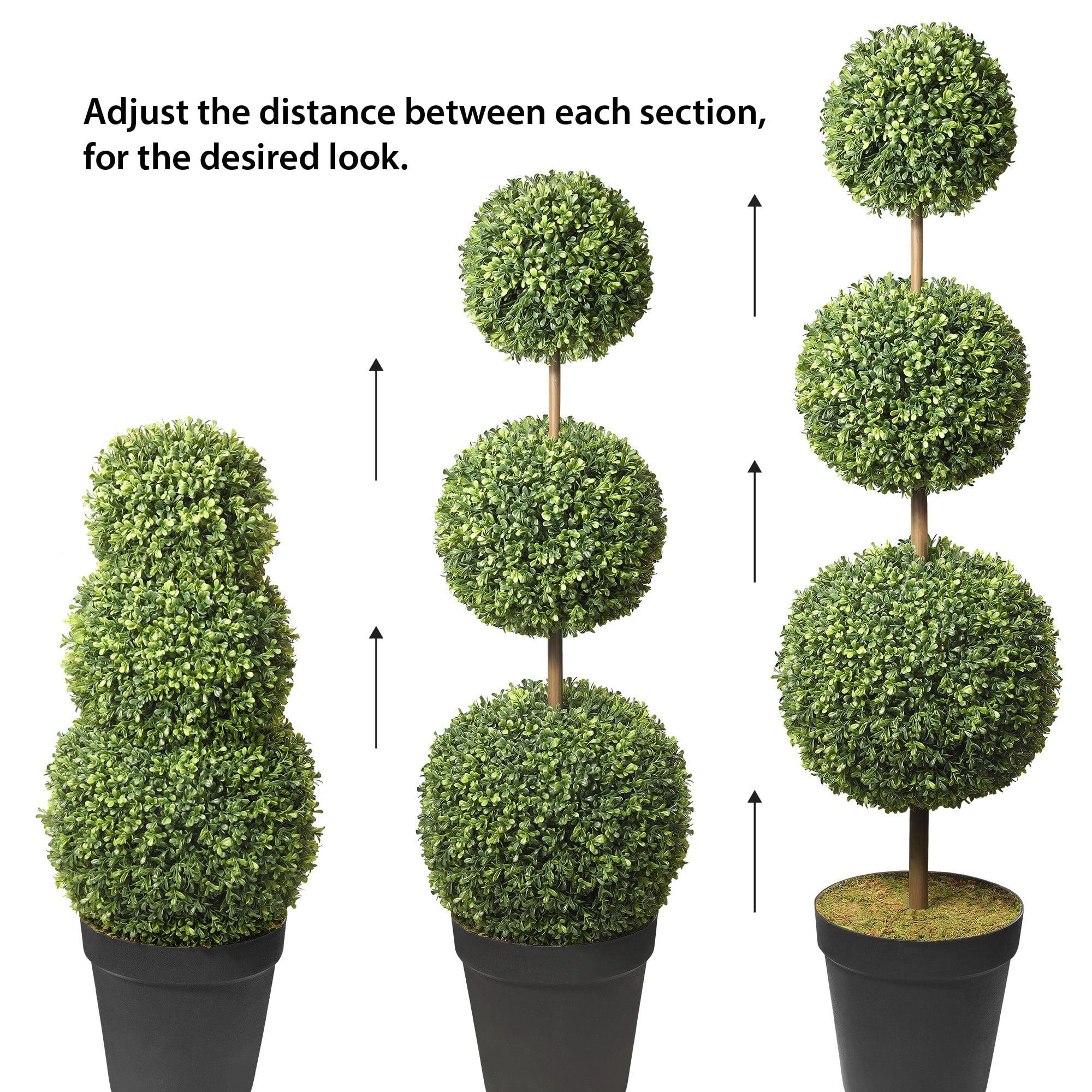 64'' Adjustable Faux Boxwood Topiary in Pot