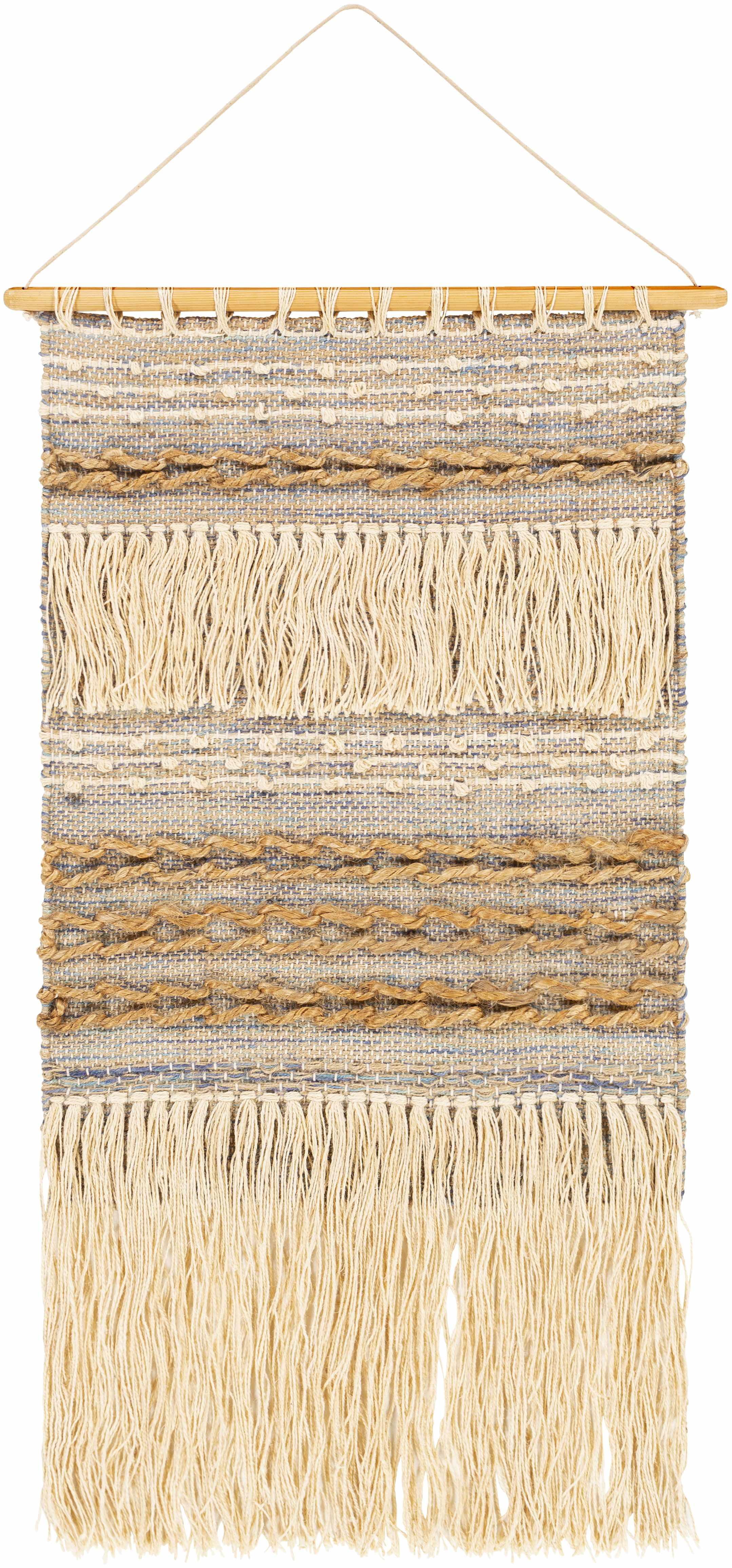 Acklington 20" x 36" Tan and Ivory Jute Wall Hanging