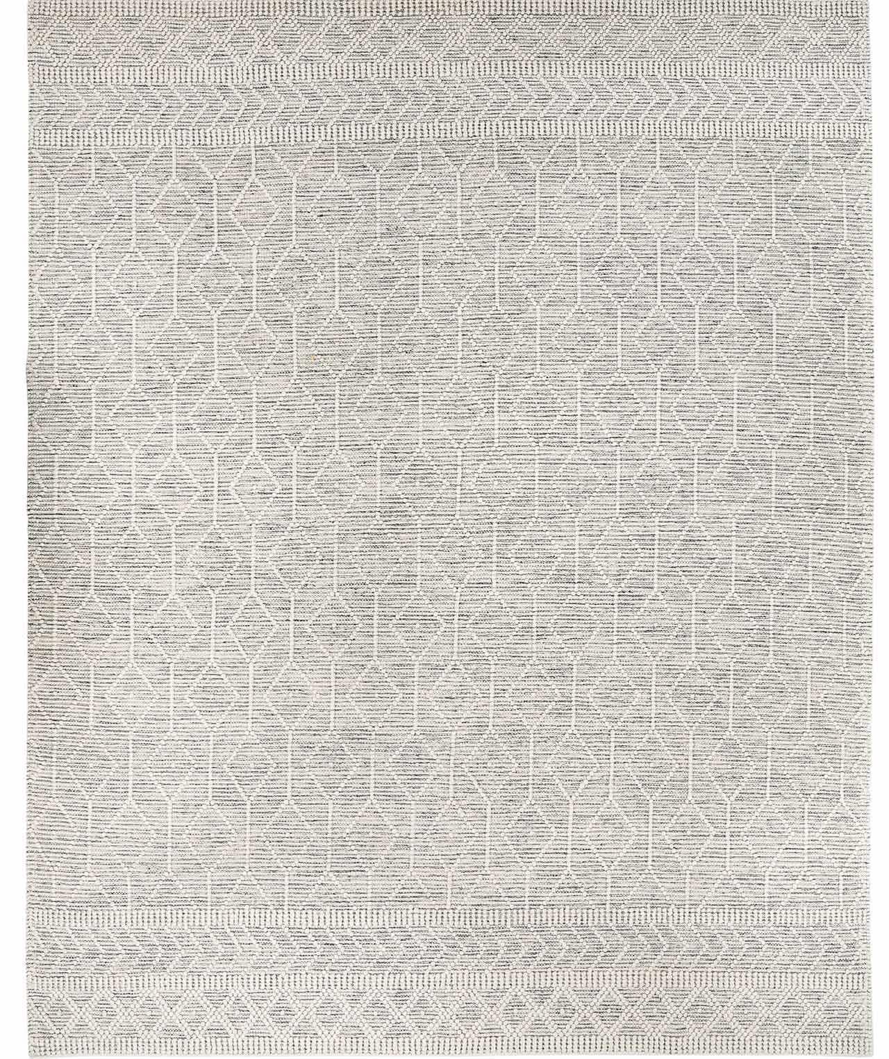 Handmade Black and White Wool Bohemian 6' x 9' Area Rug