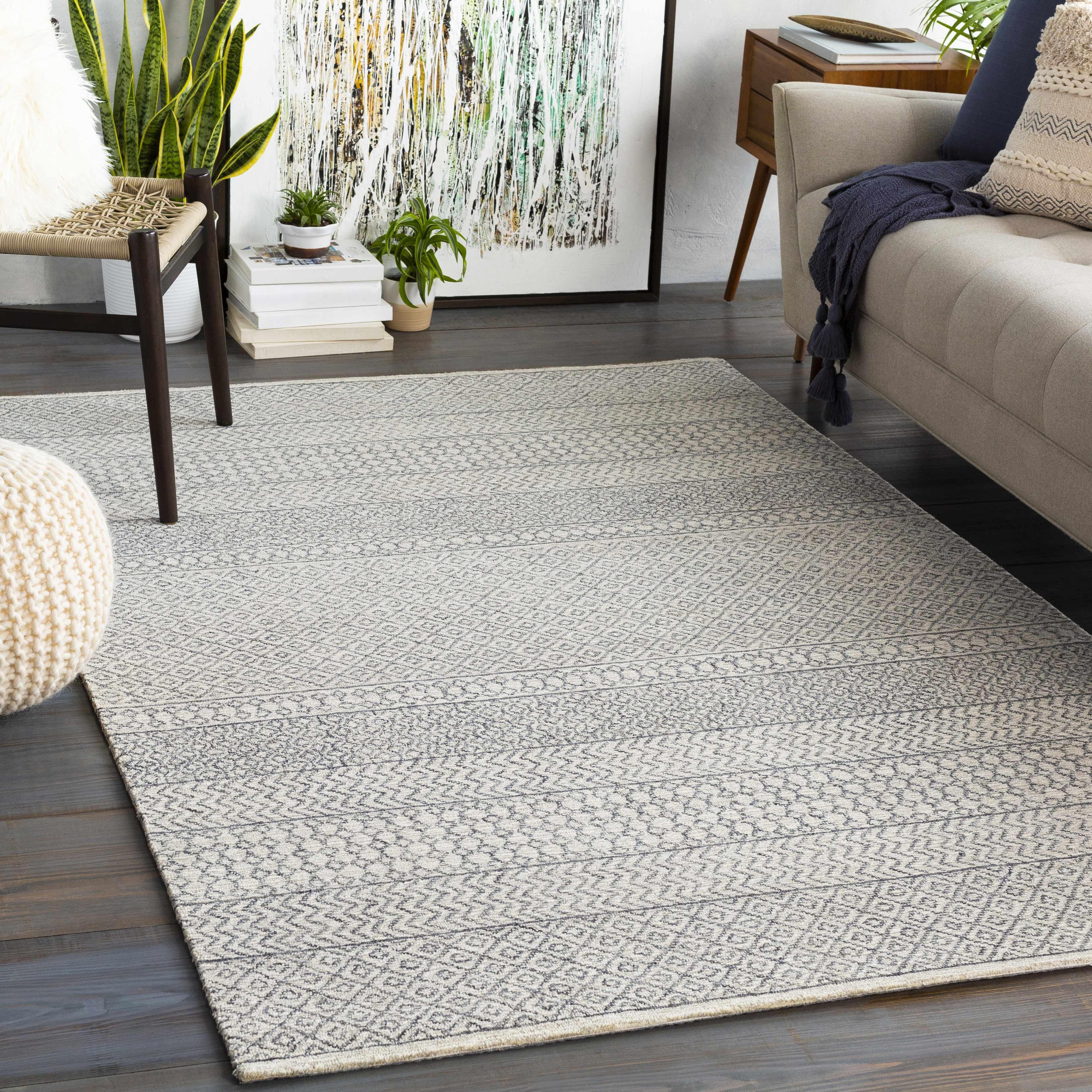 Hauteloom Dugway Wool Living Room, Bedroom Area Rug - Bohemian/Global - Gray, Black, Beige - 2' x 4'-Hearth