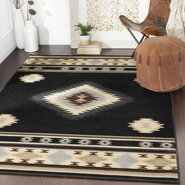 Hauteloom Rectangle Area Rug Black