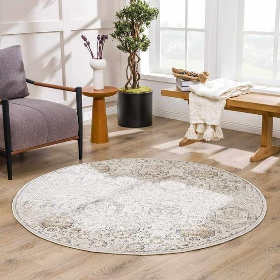 Hauteloom Round Area Rug   Charcoal