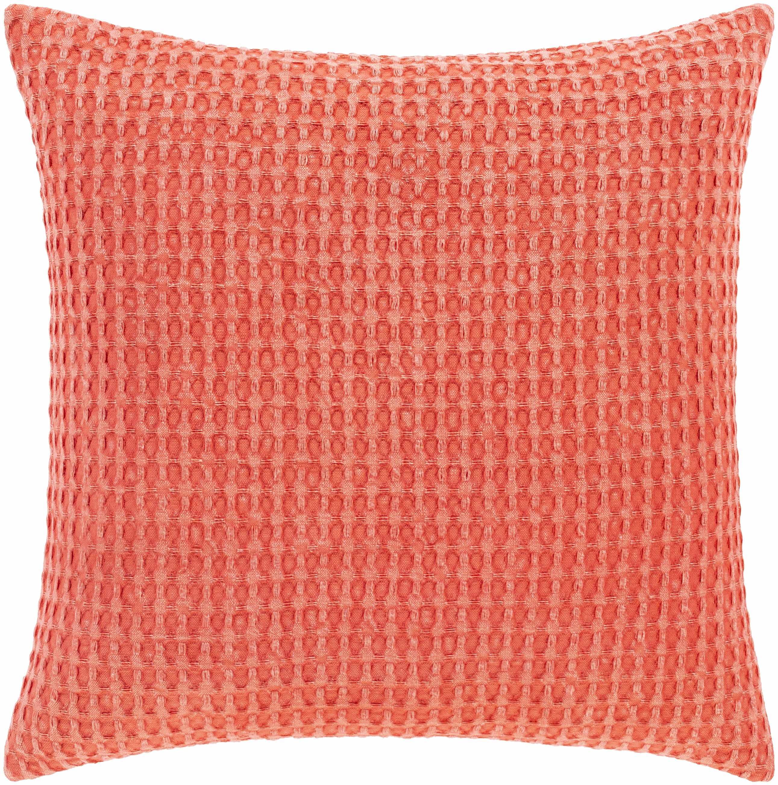 Coral Cotton Square Pillow Cover with Down Insert, 20" x 20"