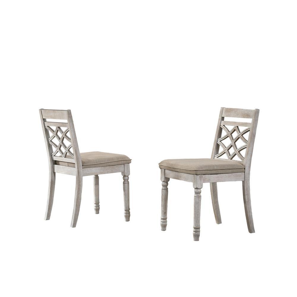 Aquina Fabric Cross Back Side Chair in Off White