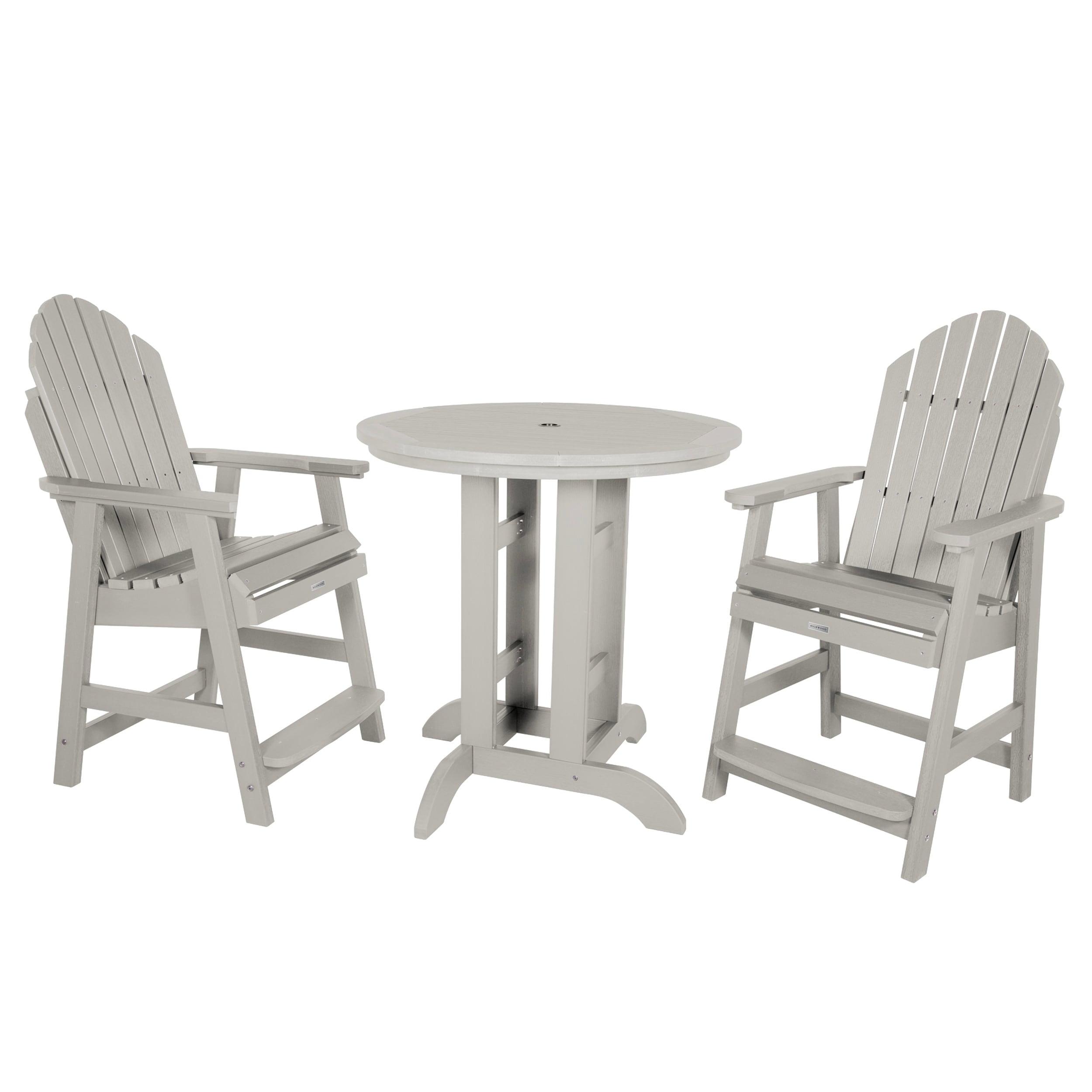 Havenside Home Hamilton 3-piece Outdoor Dining Set - 36" Round Table, Counter-height Harbor Gray
