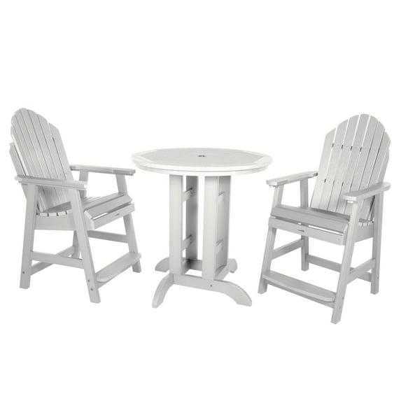 Havenside Home Hamilton 3-piece Outdoor Dining Set - 36" Round Table, Counter-height White