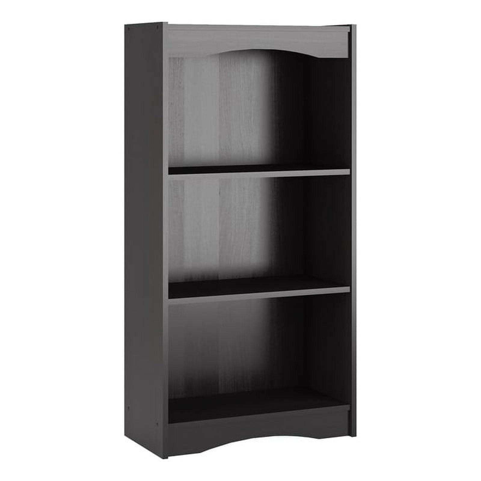 Hawthorn Midnight Black 48" Tall Adjustable 3-Shelf Bookcase