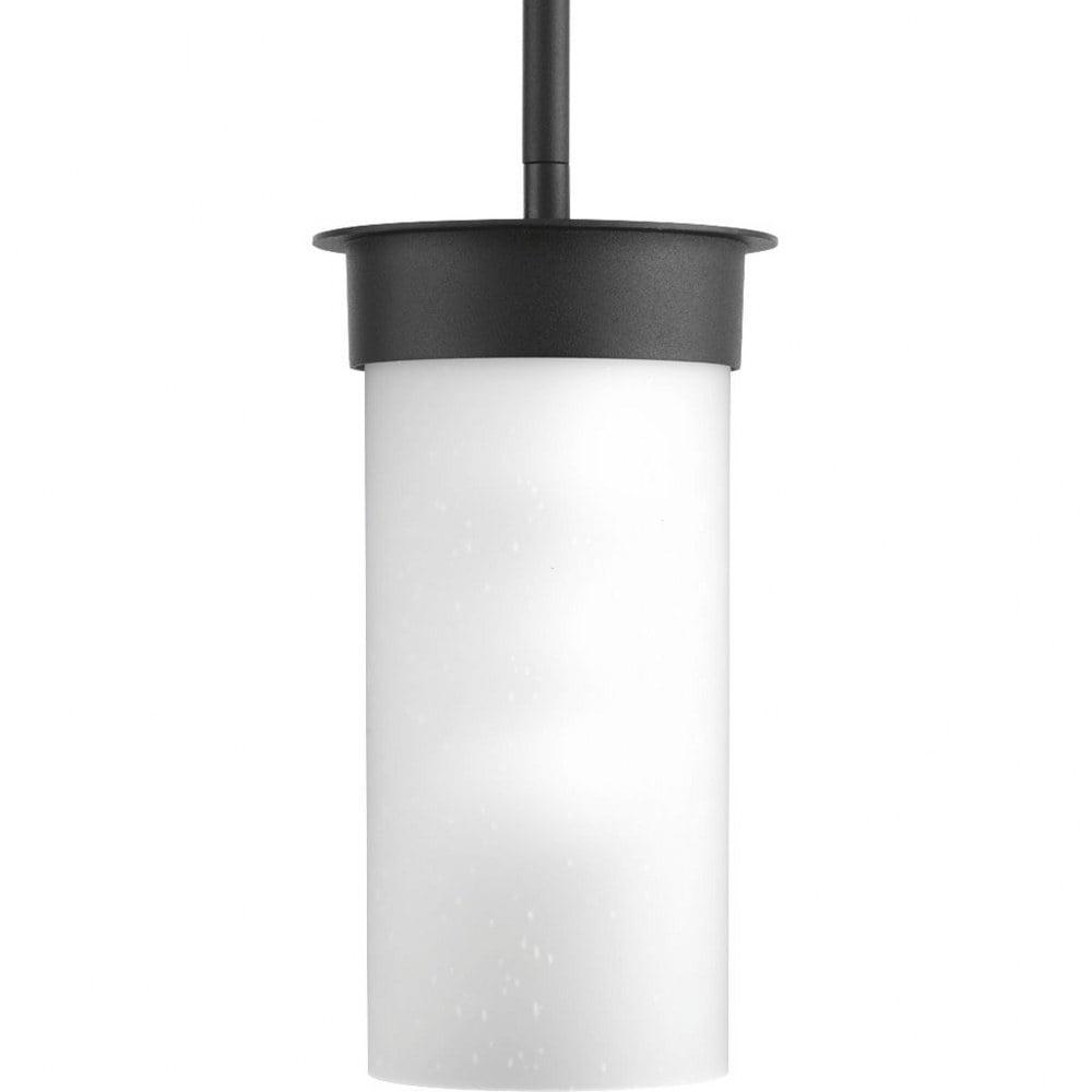 Hawthorne Black Cast Aluminum Outdoor Hanging Lantern with Etched Glass