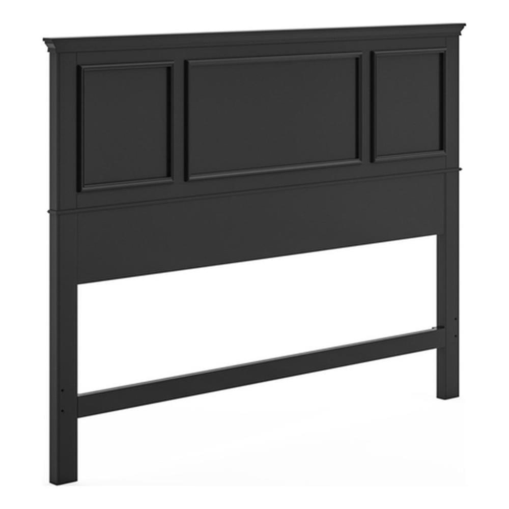 Hawthorne Collections Traditional Wood Full Queen Panel Headboard in Black
