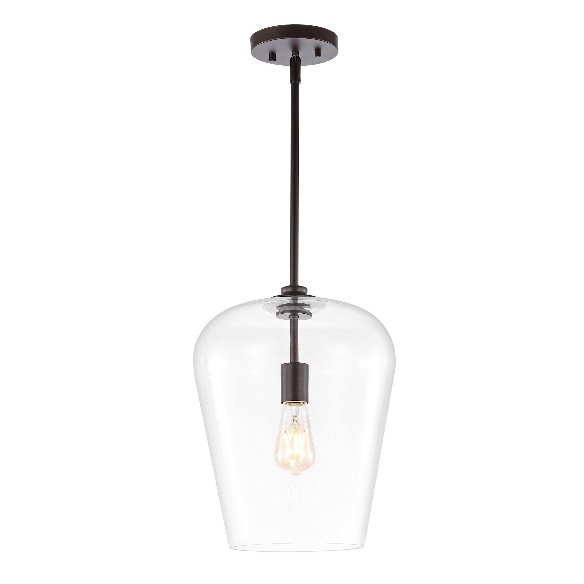 Hayes 11.25" Oil-Rubbed Bronze Industrial Farmhouse LED Pendant