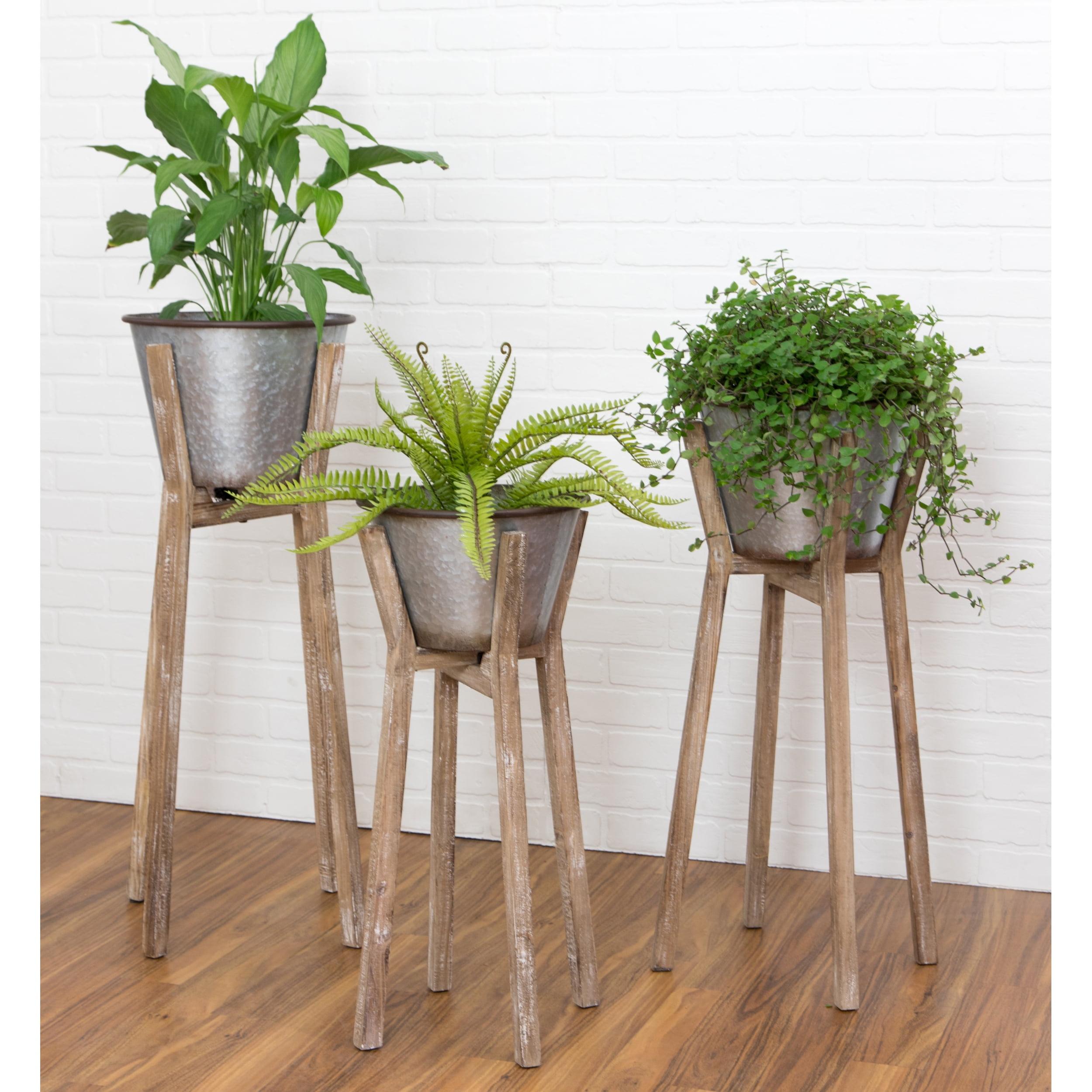 Aberdeen Modern Metal Indoor Farmhouse Pot Planter Set