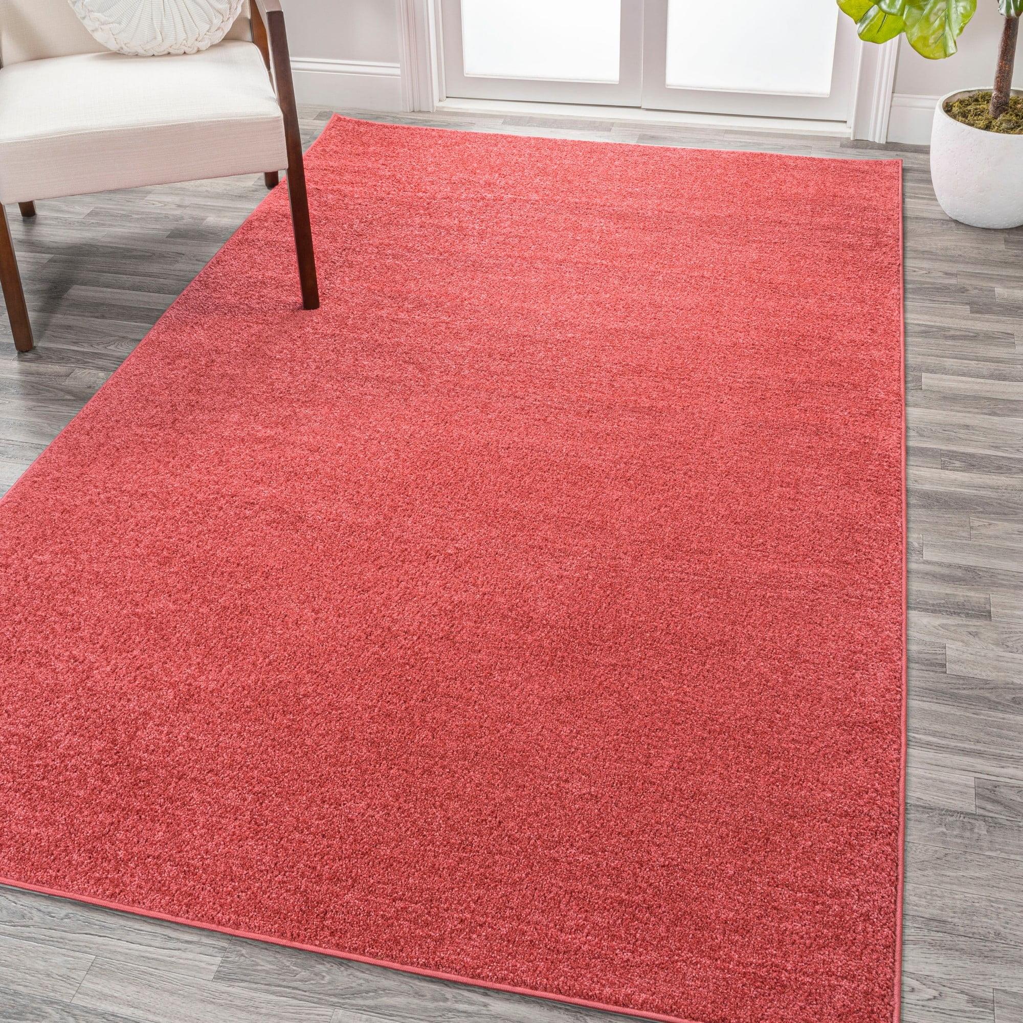 Haze Solid Low-Pile Red 9 ft. x 12 ft. Area Rug