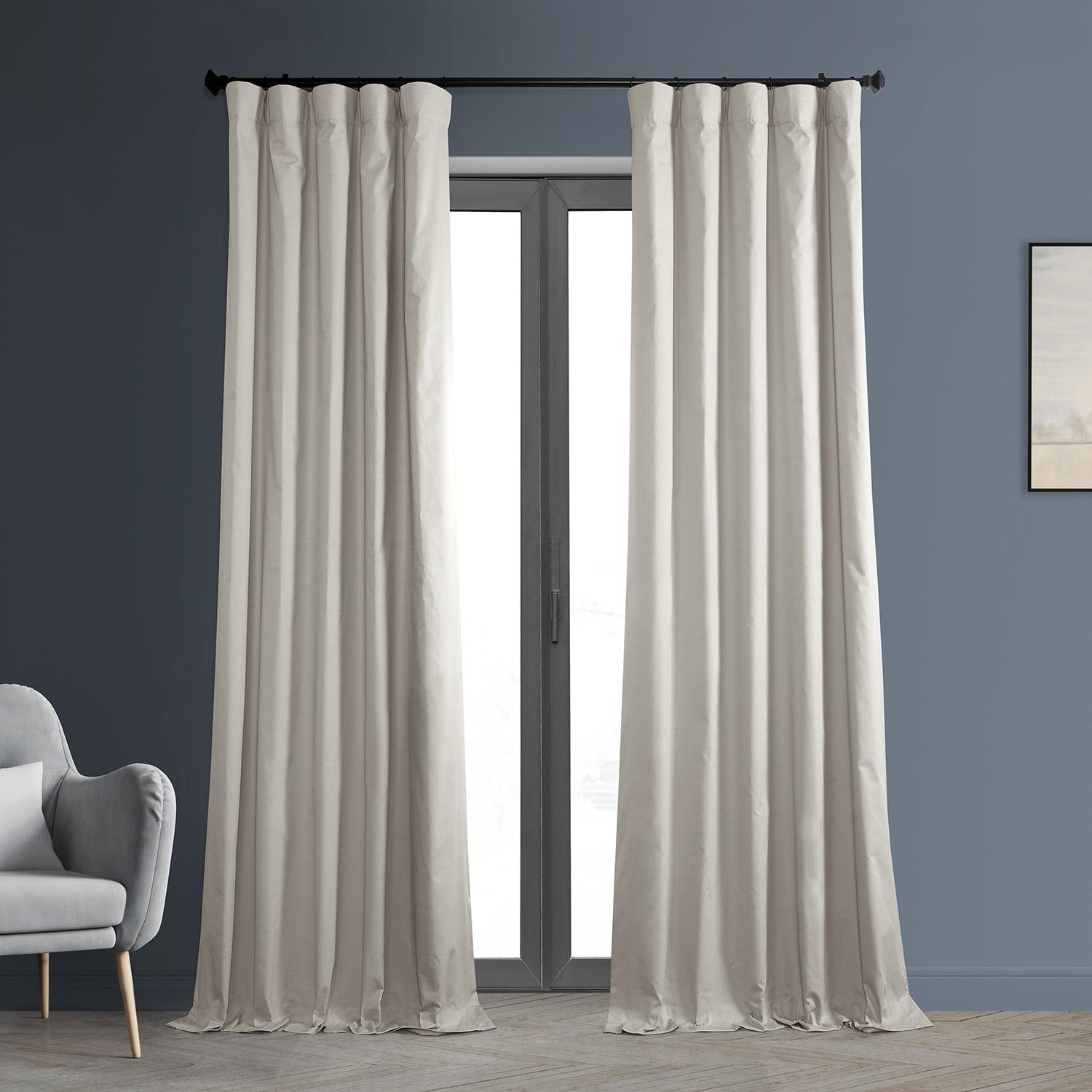 Hazelwood Beige Solid Cotton Blackout Curtain (1 Panel), Hazelwood Beige, 50W X 108L