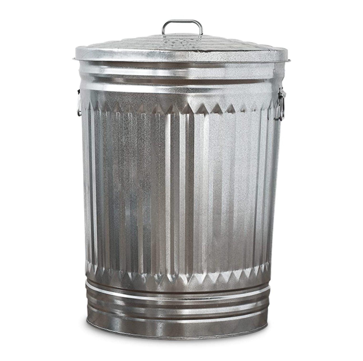 20 Gallon Silver Galvanized Steel Trash Can with Lid