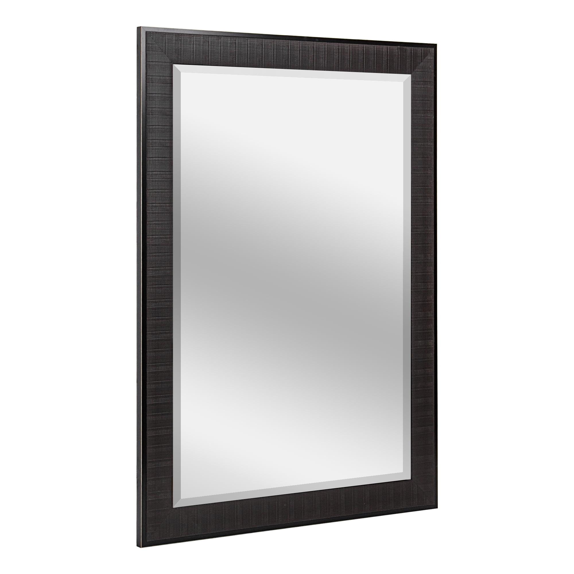 Rustic Brown Beveled 27.5 x 33.5 Rectangular Bathroom Vanity Mirror