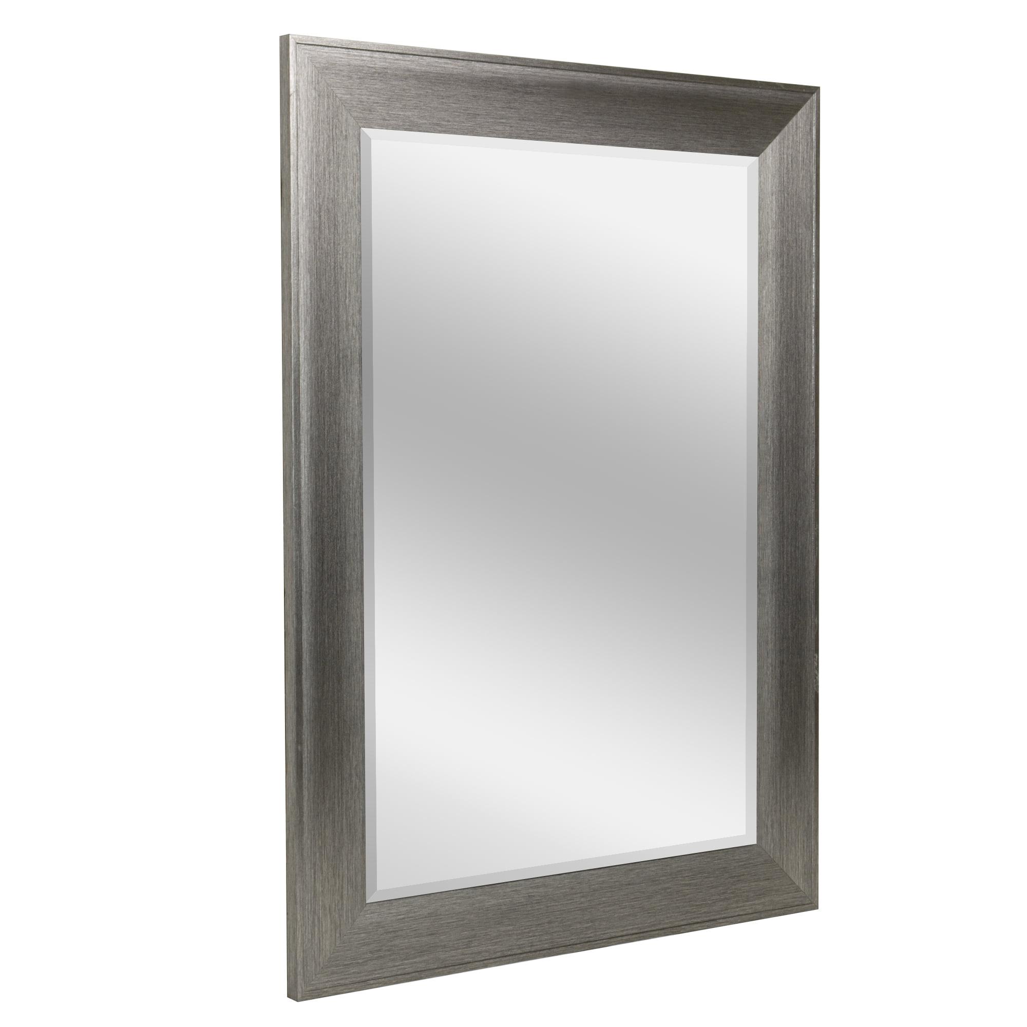 Elegance Metallic Gray Beveled Edge Rectangular Vanity Mirror - 29.5" x 35.5"