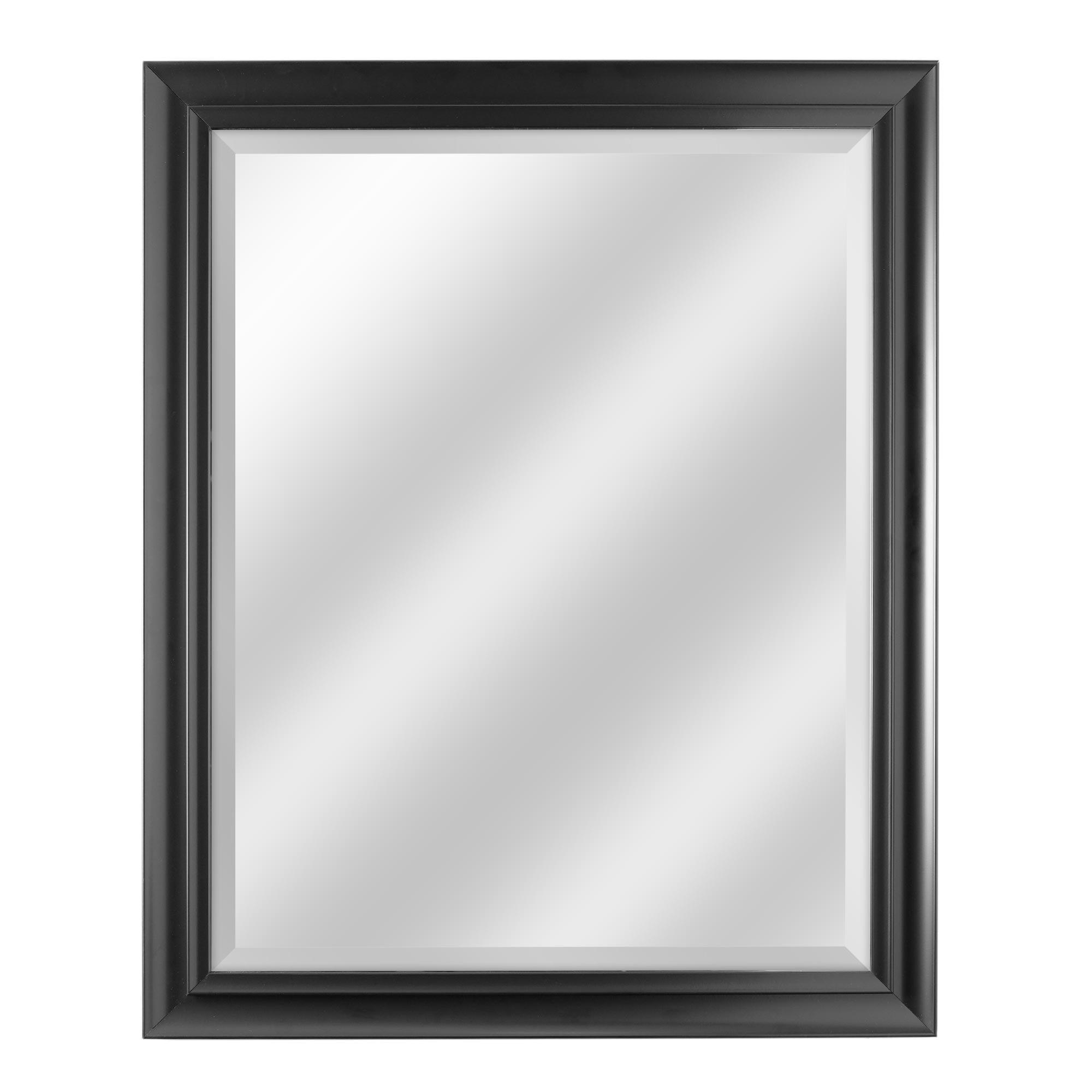 Black Framed Rectangular Beveled Wall Mirror 26" x 32"