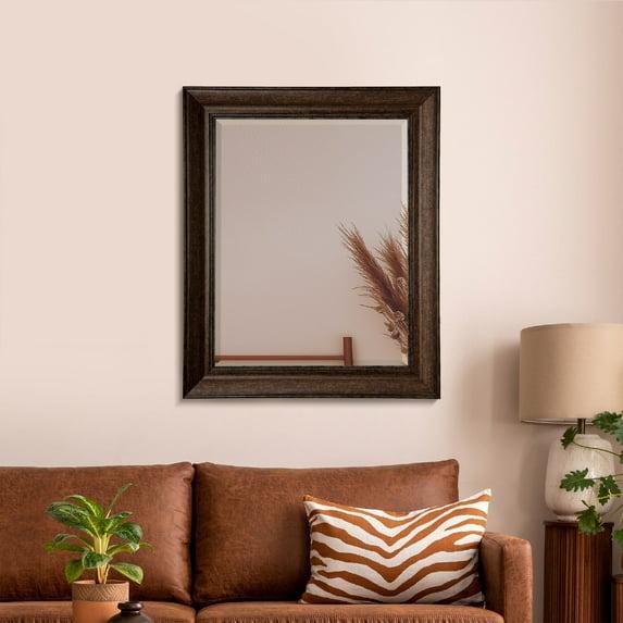 Head West Deep Bronze Beaded Rectangular Framed Beveled Accent Wall Vanity Mirror - 28.5 x 34.5