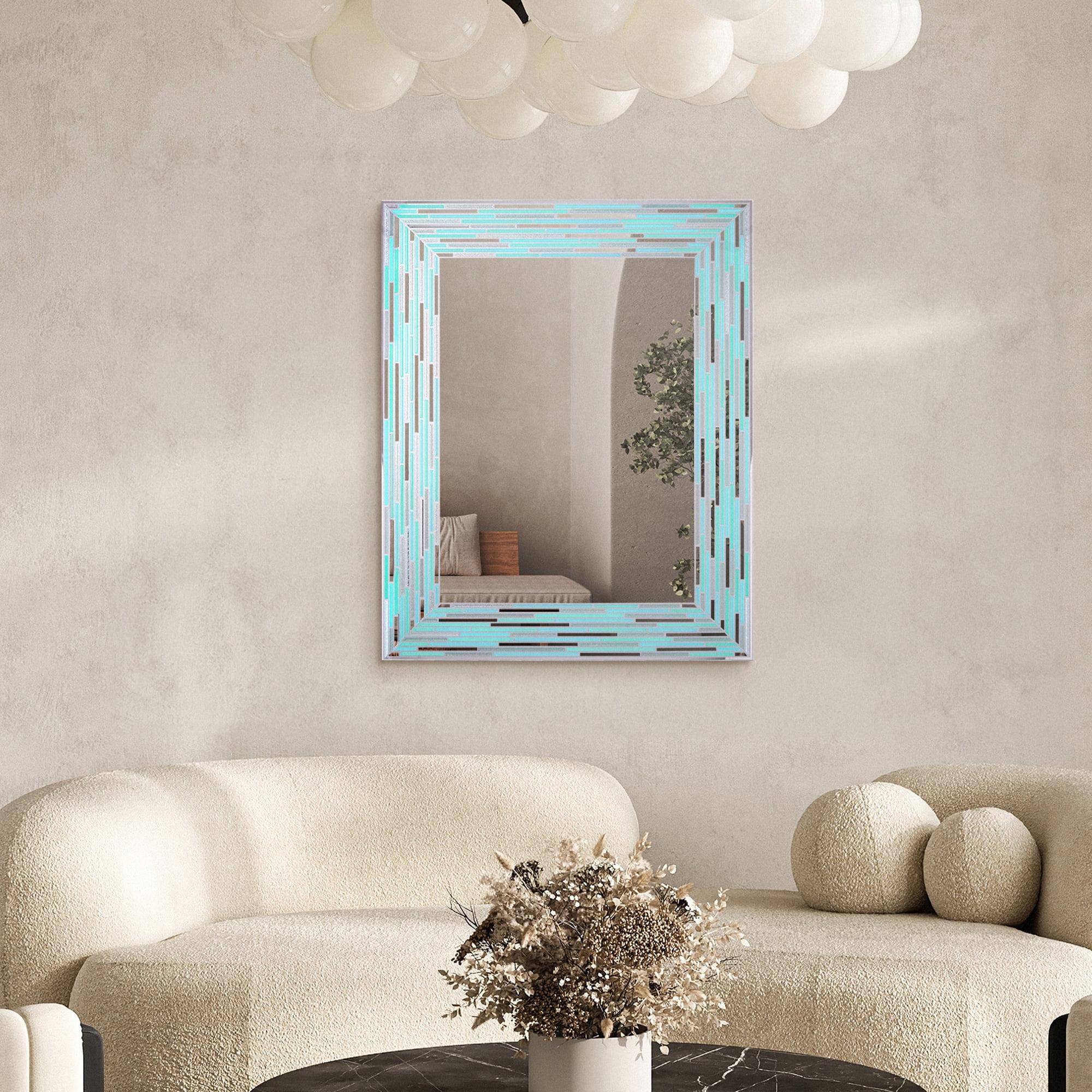 Rectangular Frameless Sea Glass Wall Mirror 24" x 30"