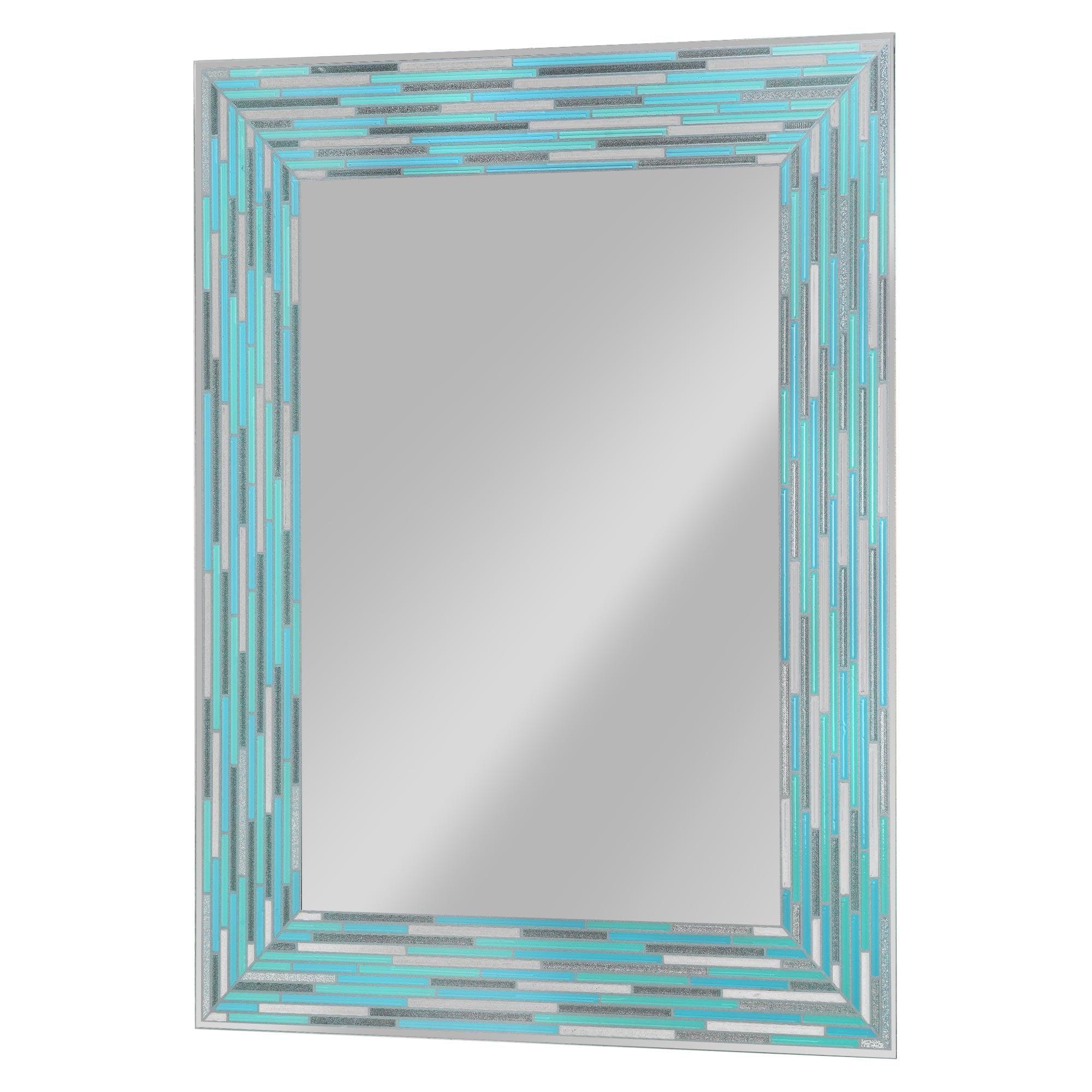 Rectangular Frameless Sea Glass Wall Mirror 24" x 30"