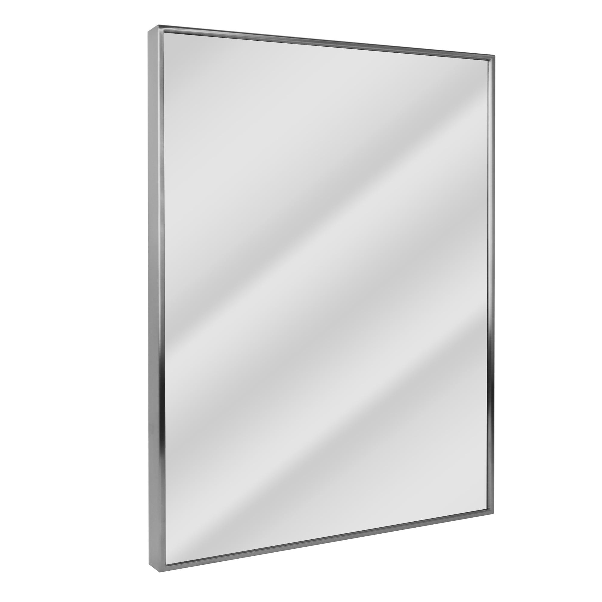 Elegant Brushed Nickel 24x30 Rectangular Vanity Mirror