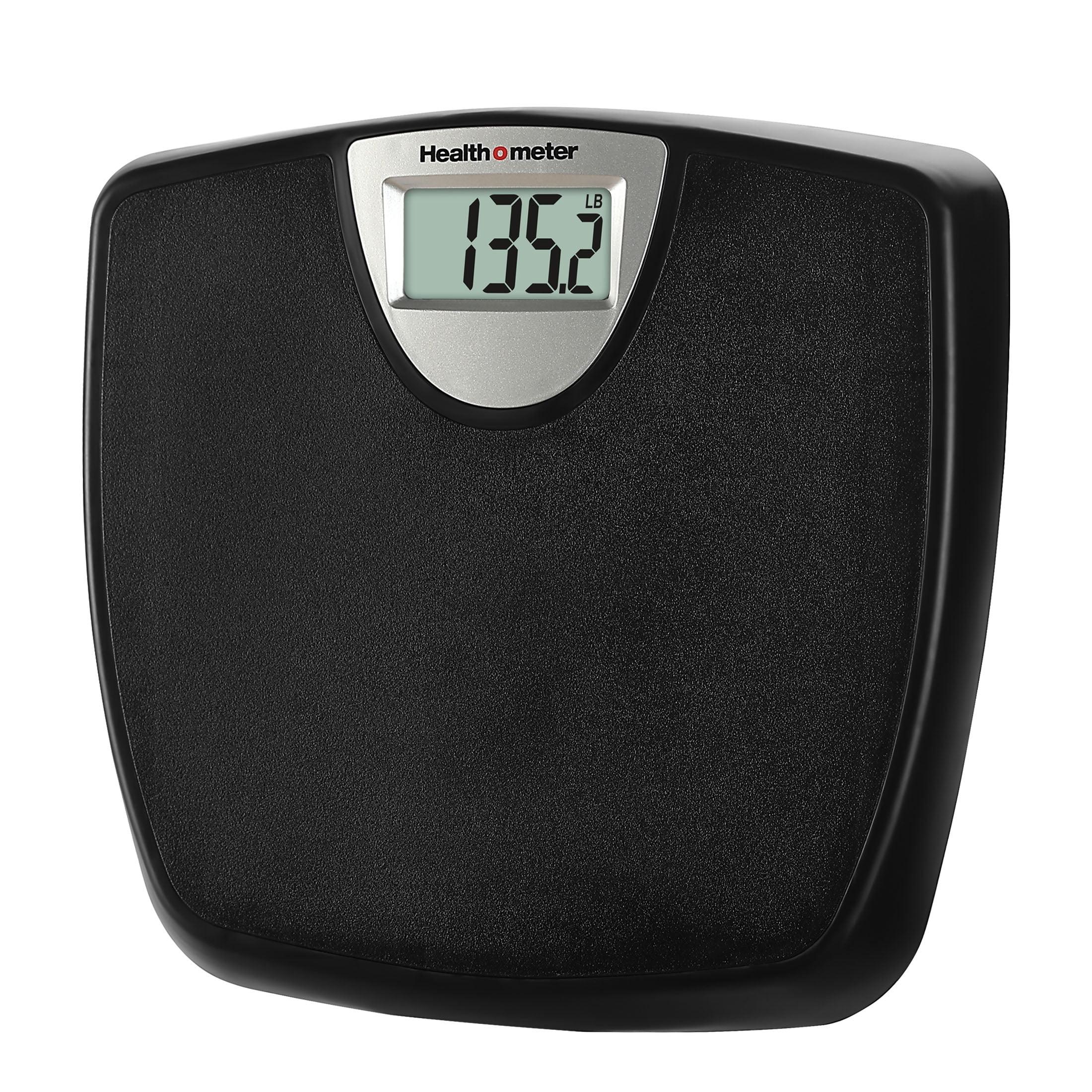 Black Digital Bathroom Scale with LCD Display, 350 lbs Capacity